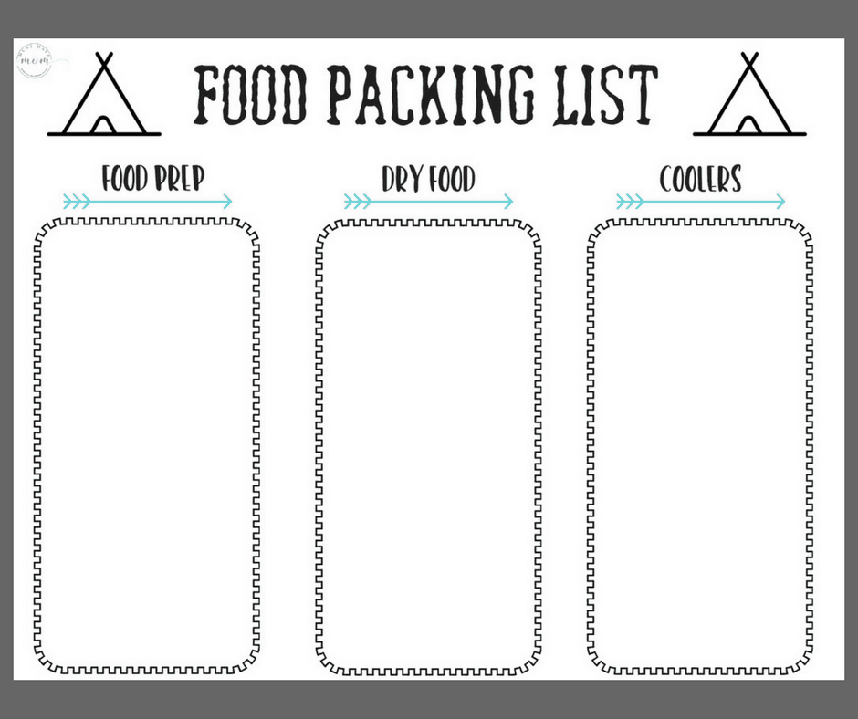 Free printables! Camping meal plan and camping food list for packing and prepping camp food ideas! 