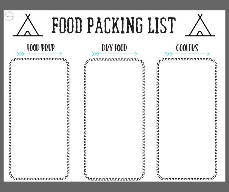 camping meal planner template