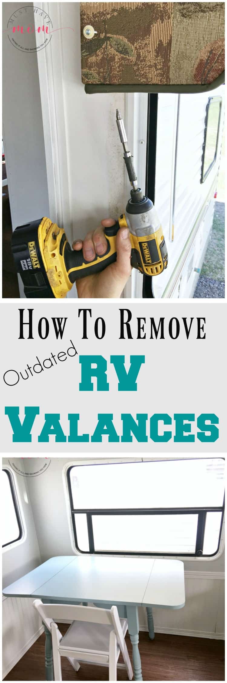 How to remove outdated RV window coverings from your camper. It's easy to remove rv window valances and let light in!