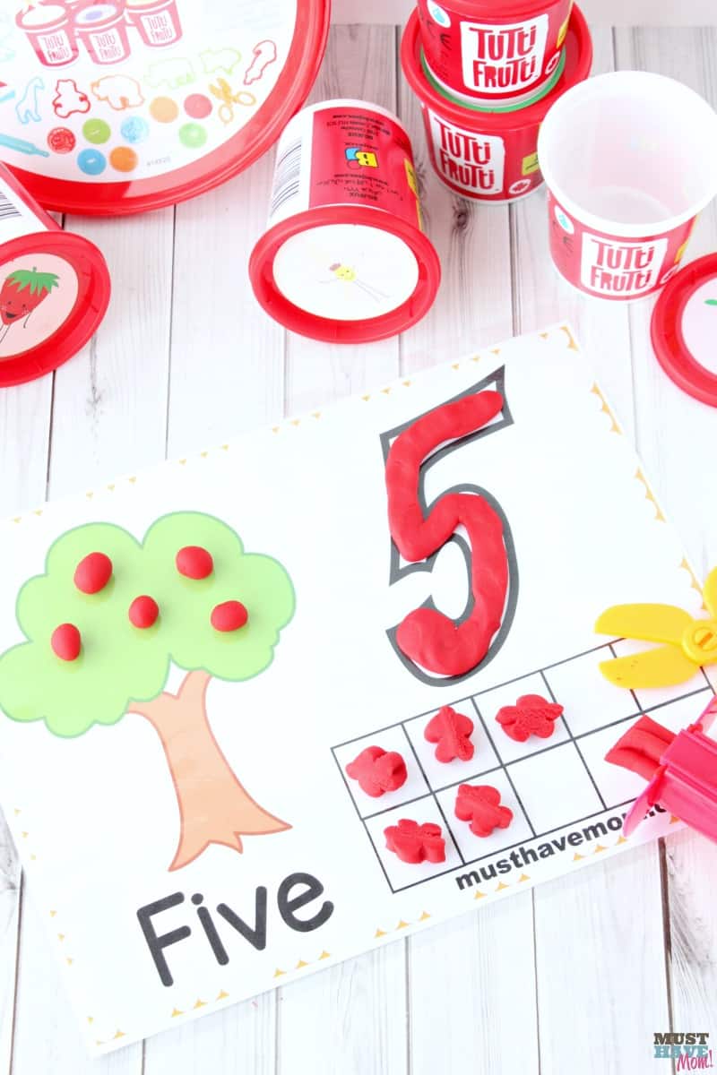 Fruit Counting Play Dough Mats - Craft Play Learn