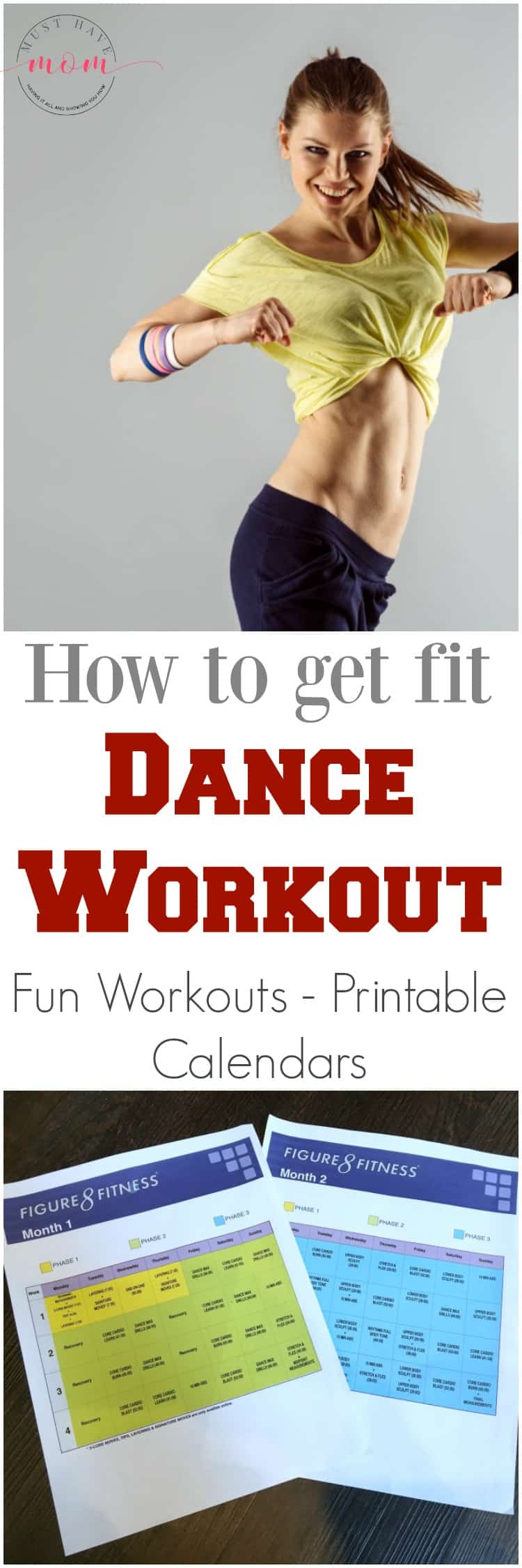 Fun Dance Workout that actually works! Printable calendars, eating plan, and you don't have to buy equipment or have a large space to workout in!