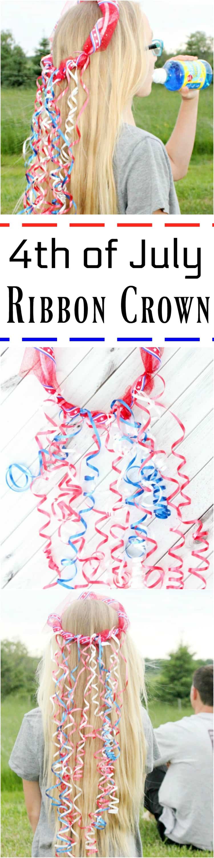 Quick and easy DIY 4th of July ribbon crown! Patriotic craft for kids. + Parade essentials