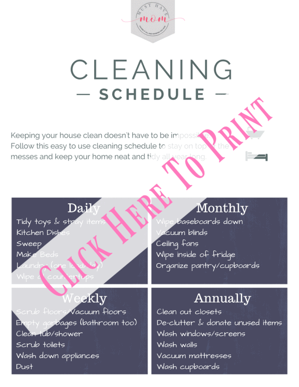 15+ Cleaning Tips For Busy Moms + Free Printable Cleaning Routine ...