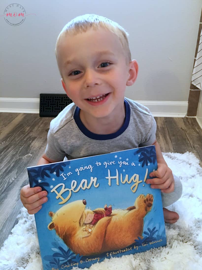 I'm going to give you a bear hug bedtime story for kids. Love this children's book and my kids love it too!
