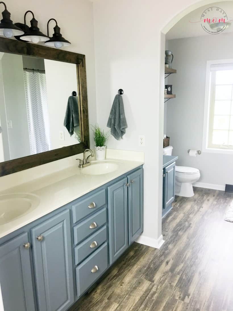 Farmhouse Style Fixer Upper Bathroom On A Budget   Must Have Mom