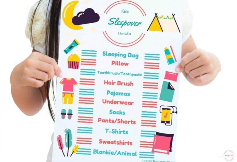 free printable kids sleepover packing checklist must have mom