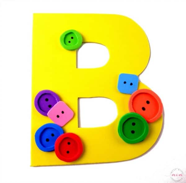 B Is For Buttons Letter Craft {Free Printables} - Must Have Mom