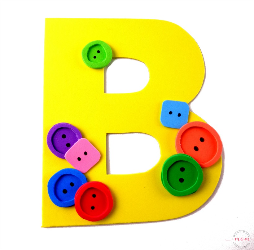 b is for buttons letter craft free printables must have mom