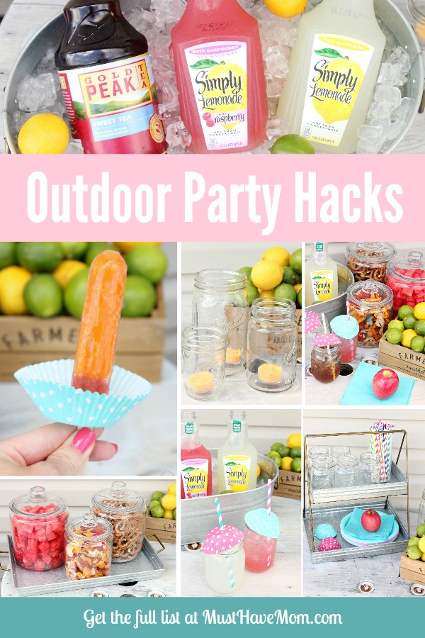 DIY party hacks for outdoor party. Keep flies off food, wasps out of drinks and more ideas!