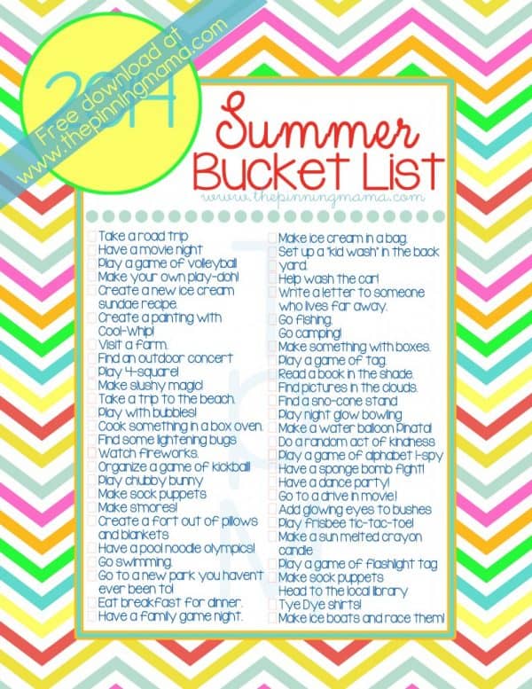 7 Free Printable Summer Bucket Lists - Must Have Mom