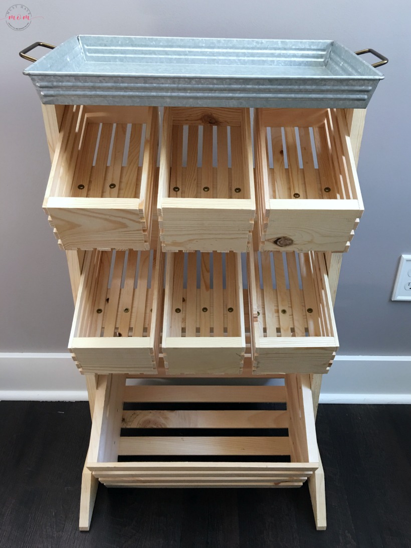 DIY PRODUCE WOODEN HOLDER for $10, DIY fruit/vegetable storage rack, PRODUCE STAND