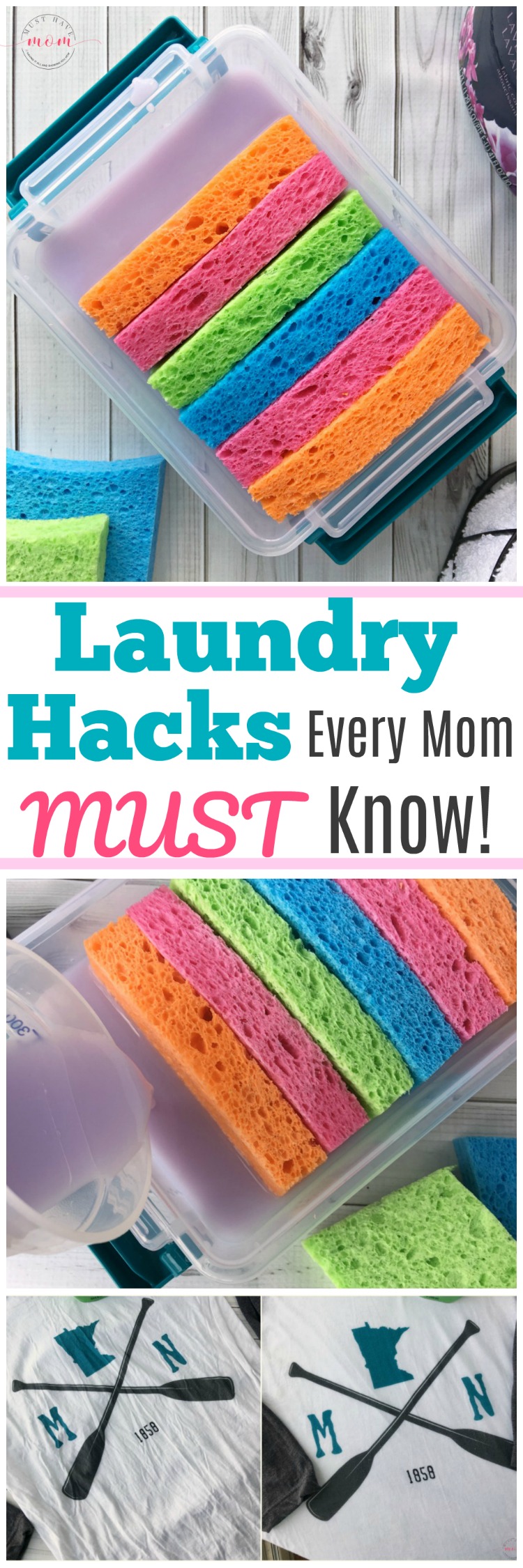 Laundry hacks every mom MUST know! How to get wrinkles out of clothes fast + make your own reusable dryer sheets!