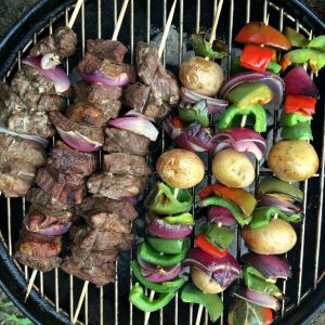 BEST beef kabob marinade recipe! These beef kabobs on the grill marinade recipe is our favorite camping recipe.