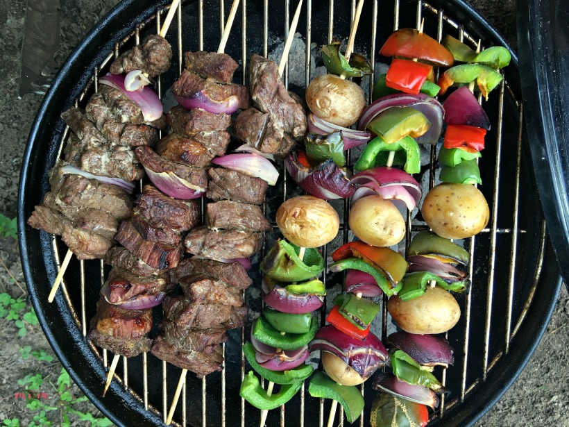 BEST beef kabob marinade recipe! These beef kabobs on the grill marinade recipe is our favorite camping recipe.