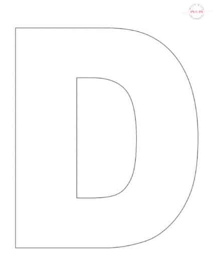 Free printable Letter D template for letter craft