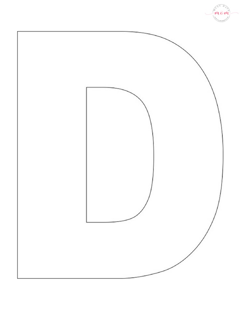 letter d free printable template craft must have mom