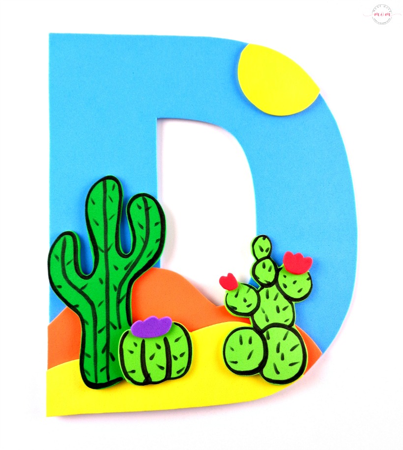 Weekly letter craft ideas! Letter D is for Desert preschool or kindergarten craft tutorial for learning letters.