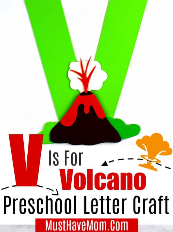 v is for volcano clipart