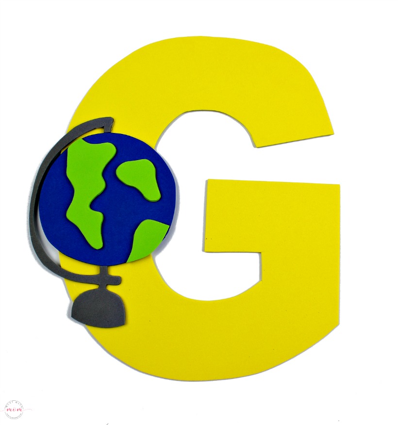 Weekly letter craft series! G is for Globe kids craft idea. Free printable letter template.