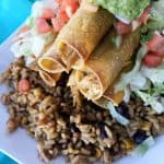 Super easy baked chicken taquito recipe! Fun kids cooking recipes and one of my favorite chicken recipes.