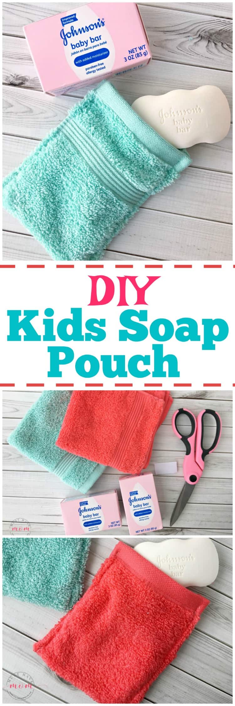 DIY Kids Soap Pouch! Make this really easy kids soap DIY to help them suds up without dropping slippery soap! 