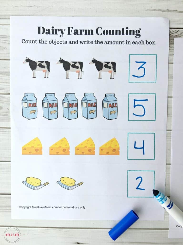 How To Make Butter In A Jar + Free Printable Dairy Farming Counting