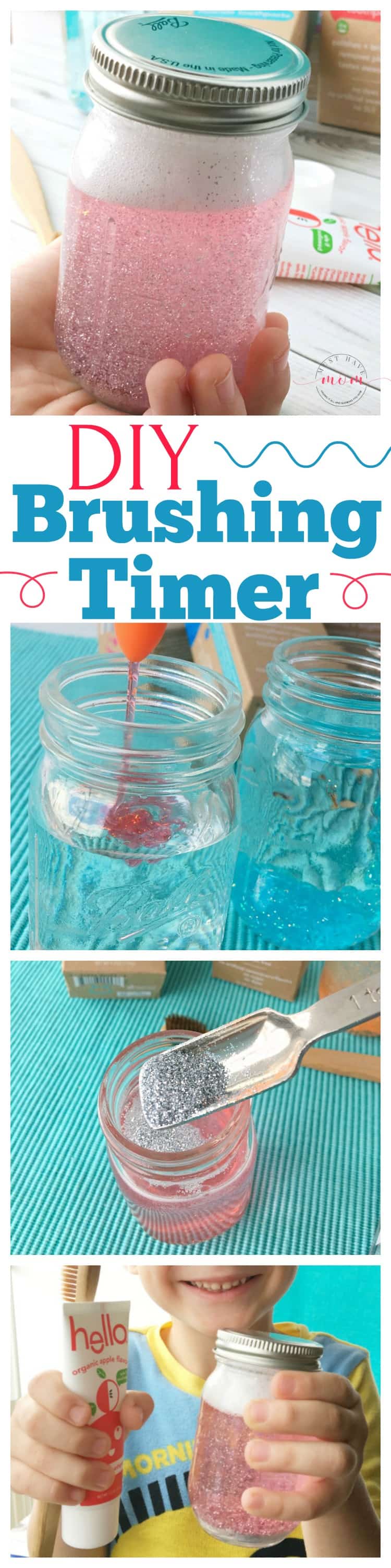 DIY toothbrush timers to help kids learn to brush with fluoride free toothpaste! 