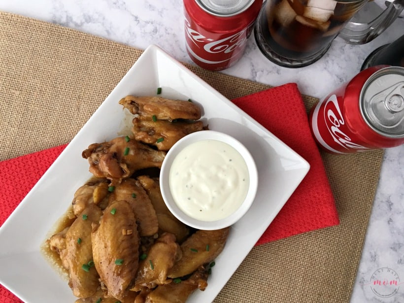 Easy baked sweet & spicy coke chicken recipe. Coke chicken wings appetizer recipe.
