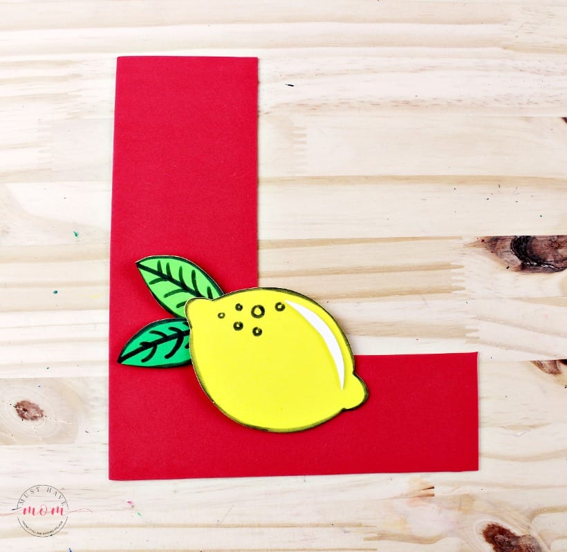 Letter of the Week L is for Lemon letter craft. Educational kids activities to learn letter recognition.