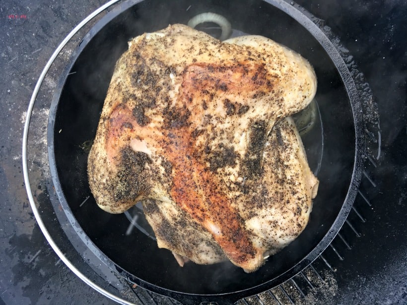 turkey cooked in dutch oven campfire recipe