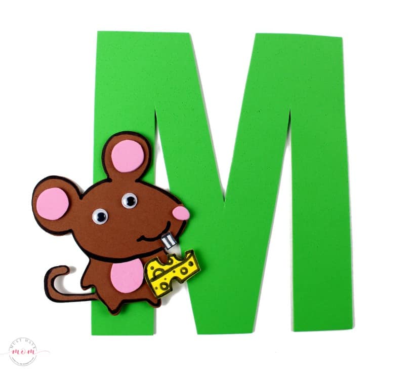 Weekly letter craft M is for Mouse. Free printables for preschool letter craft.