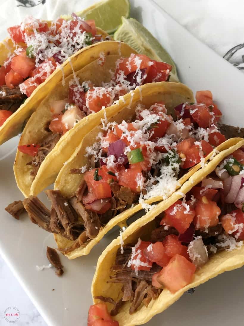 Instant Pot beef barbacoa tacos recipe! Great dinner recipe and so delicious! Easy Mexican!