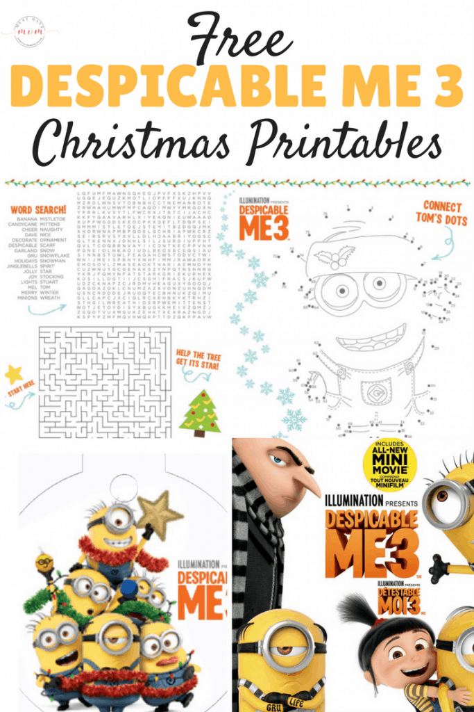 Free DESPICABLE ME 3 Christmas Printables - Must Have Mom