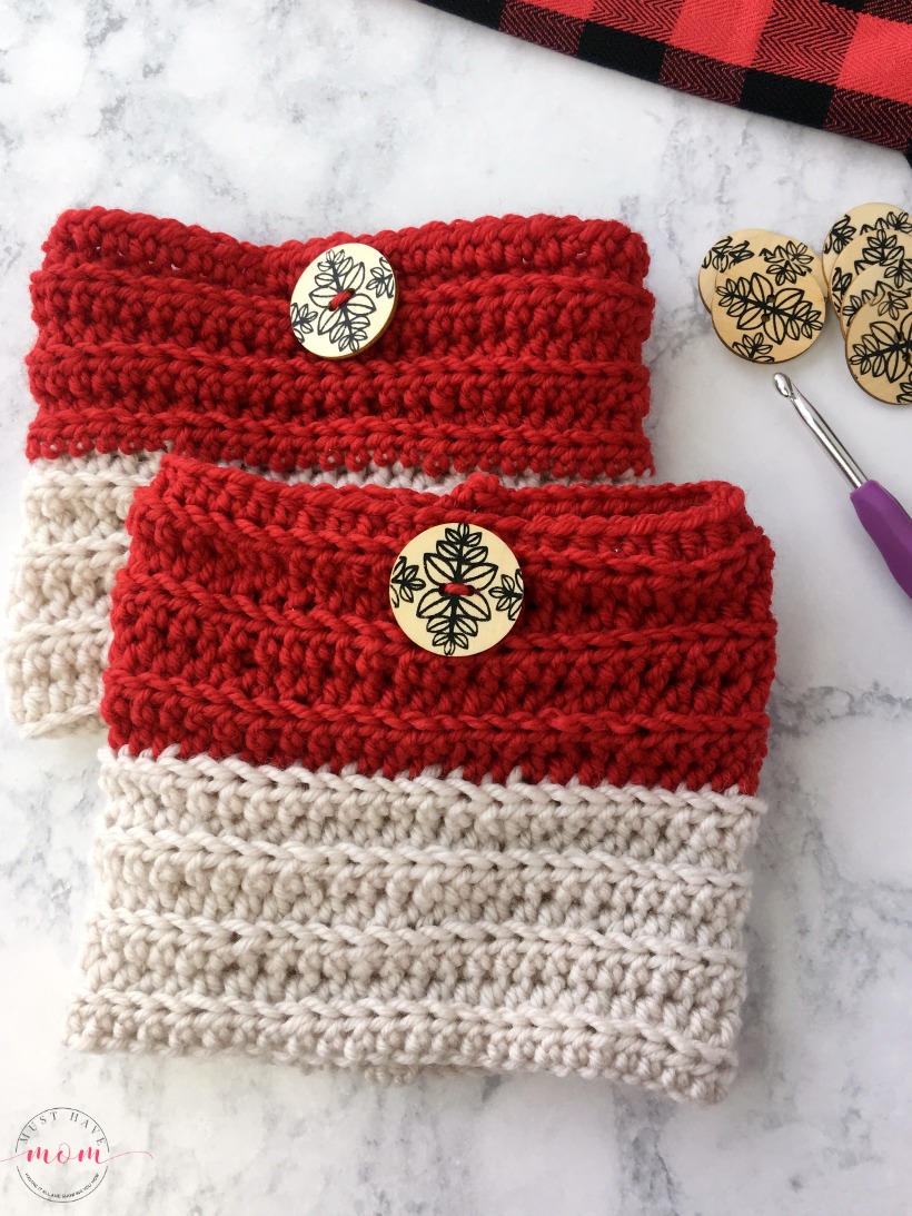 Crochet santa hotsell boot cuffs