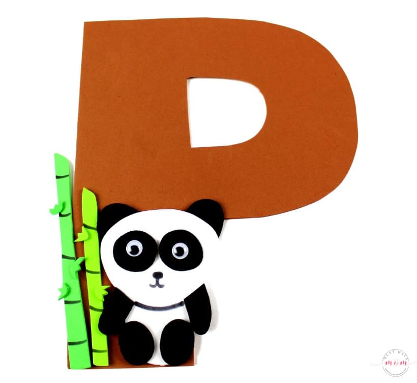 P is for Panda Kids letter craft with free printables! Great alphabet series for teachers to teach letters!