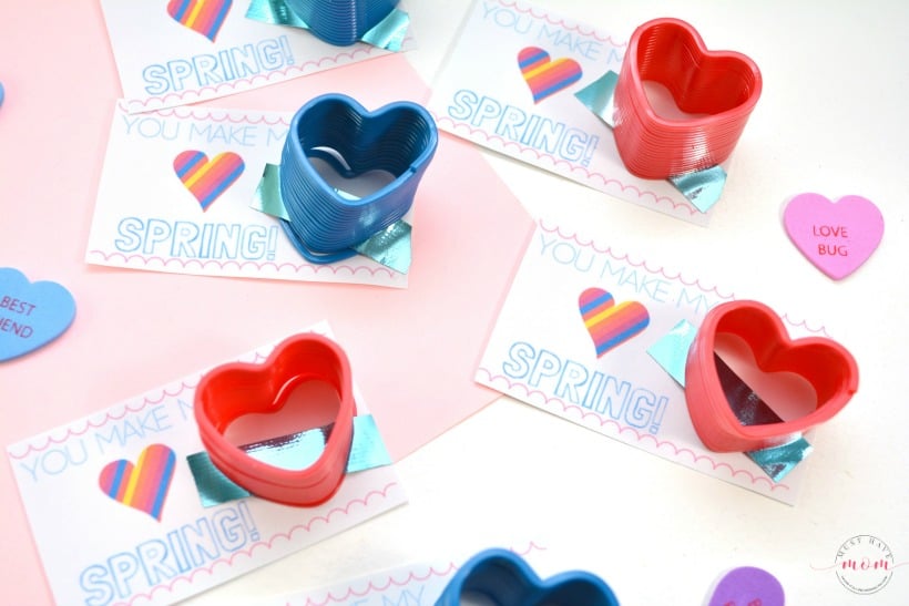 Free Valentine Printable Classroom Cards “You Make My Heart Spring”