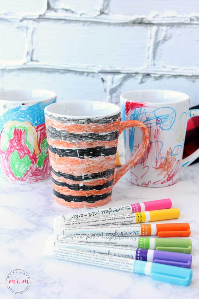 Kids Art DIY! Glass Paint Marker Mugs