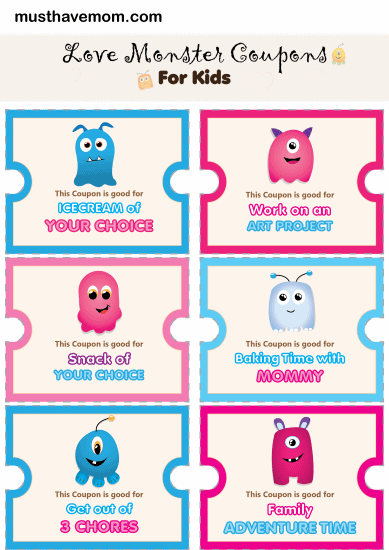 Free Printable Love Coupons To Reward Kids! - Must Have Mom