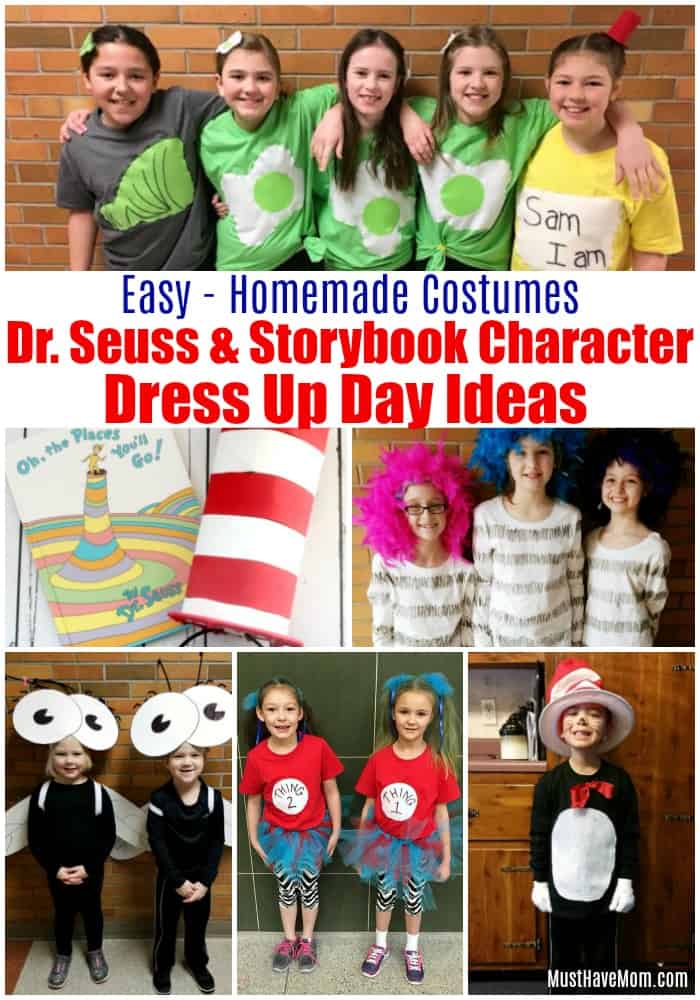 Homemade Dr Seuss Costumes Storybook Character Dress Up Ideas Must Have Mom - Diy Book Character Costume Ideas