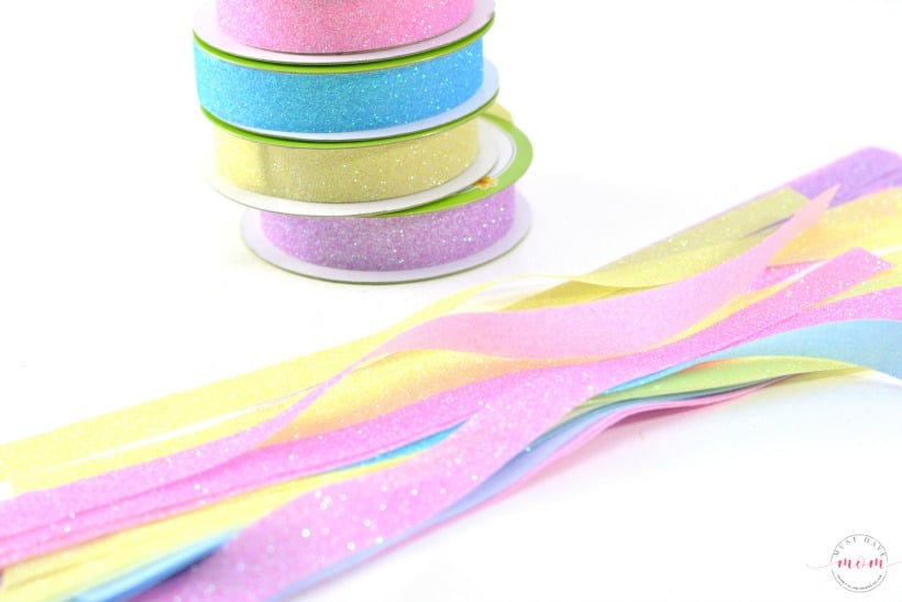 Easy dollar tree DIY ribbon wands Easter craft idea! Dollar store crafts are inexpensive and I LOVE Easter crafts!