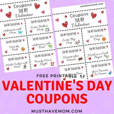 Free Printable Valentine’s Day Coupons To Give Your Kids