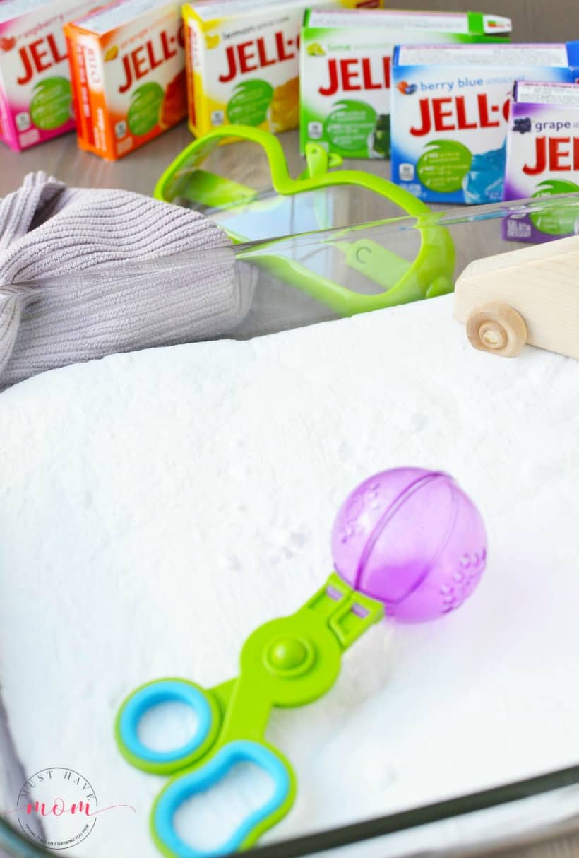 rainbow jello sensory bin