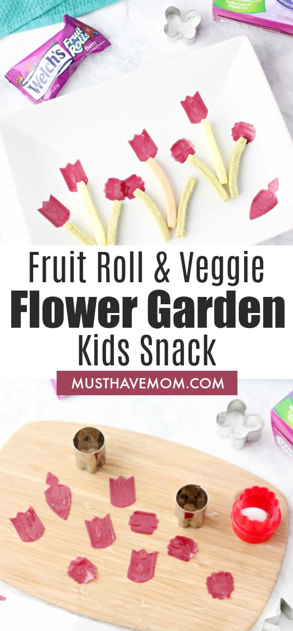 Fun kids snack ideas! Fruit and veggie garden snack.