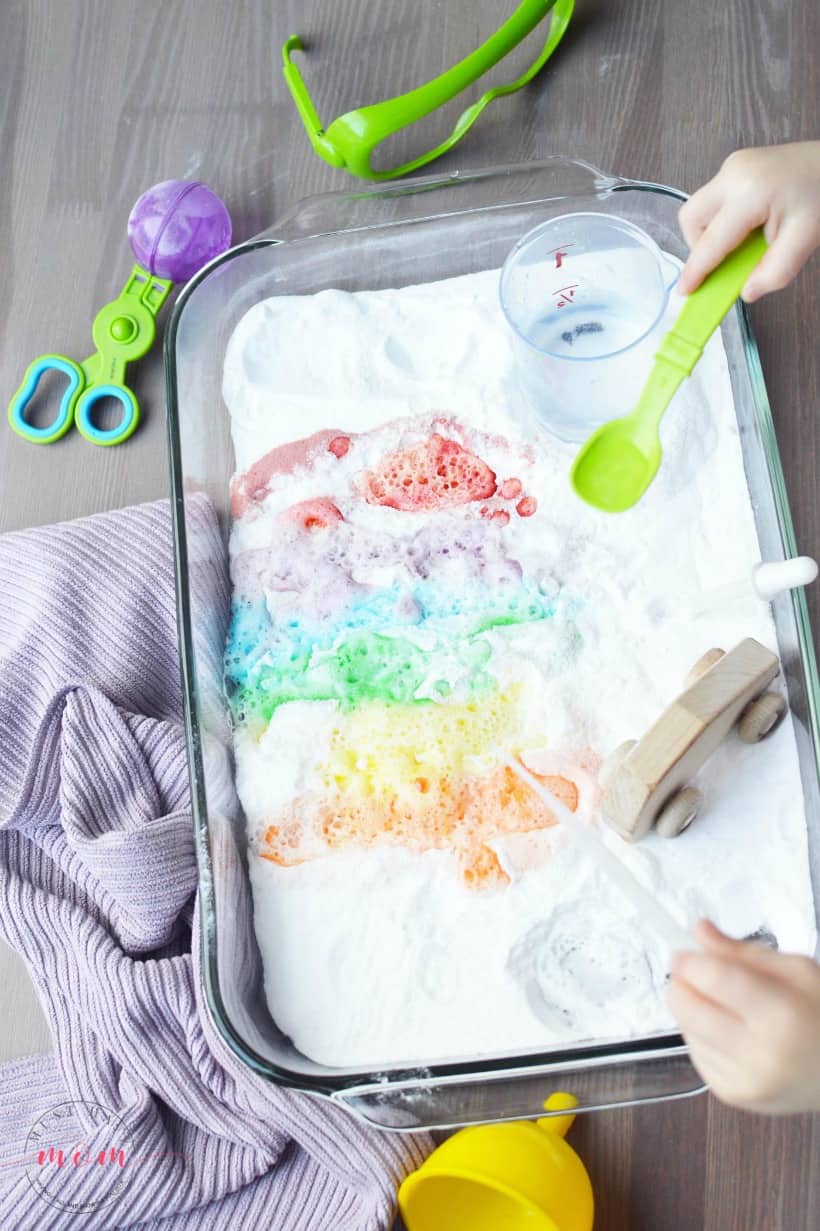 rainbow jello sensory bin