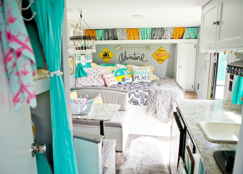 Colorful Boho Chic Camper Makeover DIY