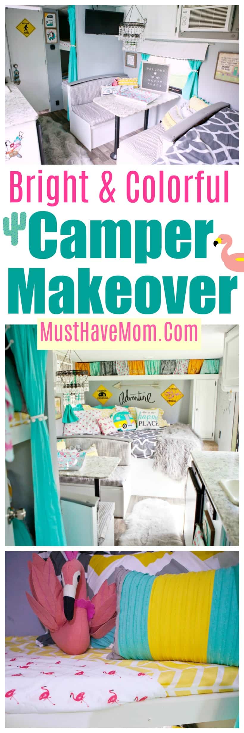 Colorful camper makeover