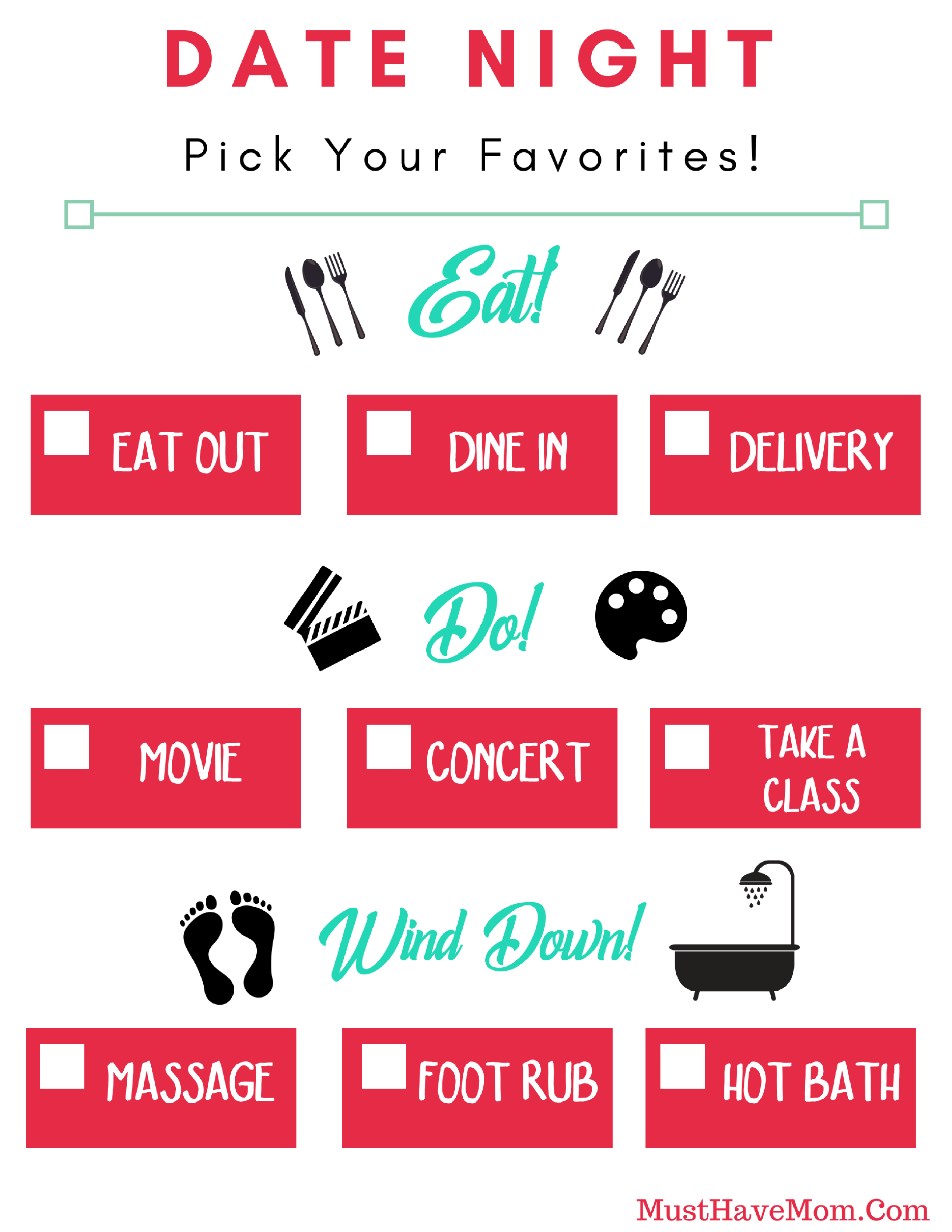 date night ideas free printable