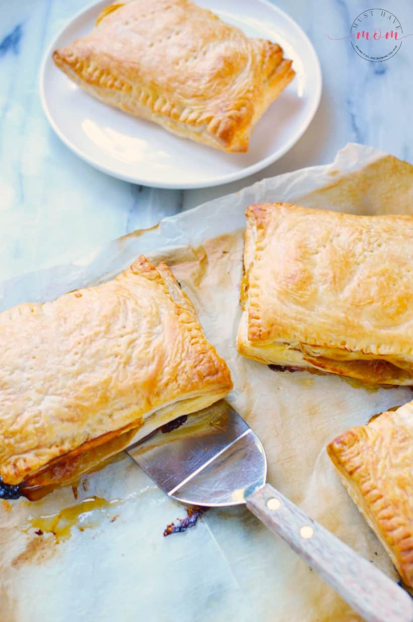 Baked pulled pork and mango pasties