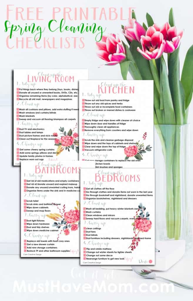 Free Spring Cleaning Checklist Printables - Room by Room! - Must Have Mom