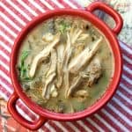 chicken florentine soup bowl